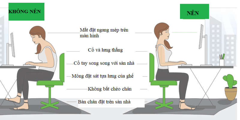 Cải thiện tư thế trong sinh hoạt và làm việc